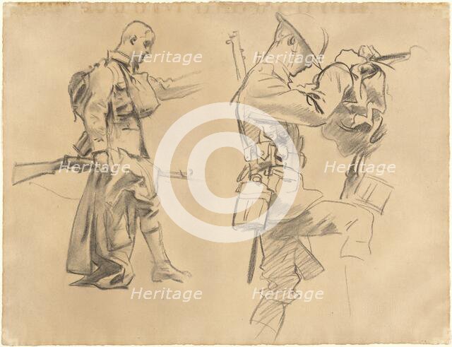 Studies for "Gassed" [recto], 1918-1919. Creator: John Singer Sargent.