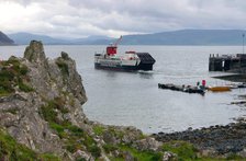 Tobermory ferry leaving Kinchoan, Ardnamurchan Peninsula, Highland, Scotland.