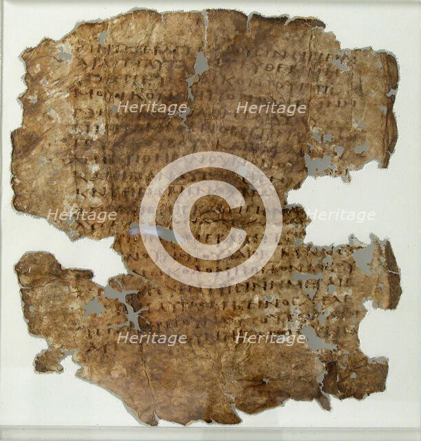 Fragment of the Gospel of St. John 2:11-22, Egyptian, 4th century. Creator: Unknown.