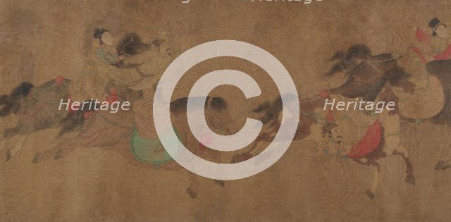 Horsemanship demonstration, 19th century. Creator: Zhao Yong.