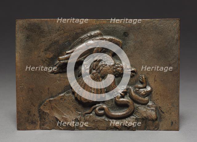 Plaque: Eagle with Snake, c.1830 - 1875. Creator: Antoine-Louis Barye (French, 1796-1875).