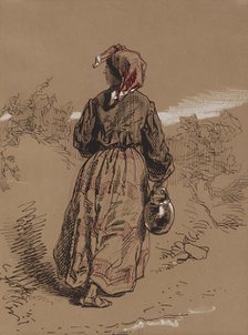 Peasant Woman with Jar, 1852-1866. Creator: Paul Gavarni.