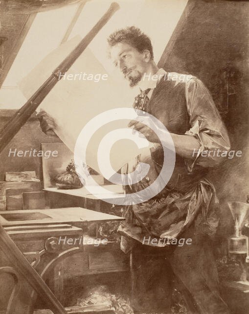 Portrait d'un graveur, 1860s-70s. Creator: Unknown.