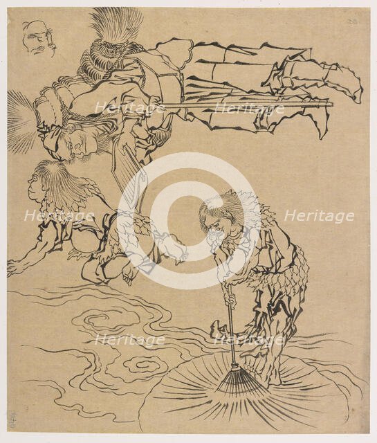 Legendary beings, late 18th-early 19th century. Creator: Hokusai.