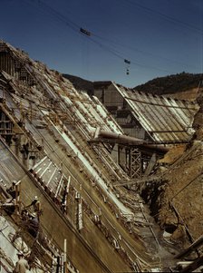 Shasta dam under construction, California, 1942. Creator: Russell Lee.