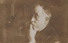 [Self-Portrait in Library (Hand to Chin)], probably 1895. Creator: Edgar Degas.