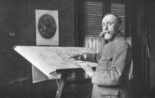 'La general de Villaret dans la piece ou il travaille', 1916. Creator: Unknown.