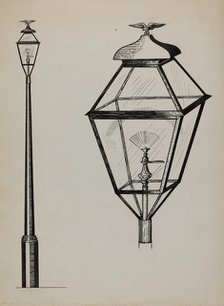 Eagle Lamp and Post, c. 1936. Creator: Florence Huston.