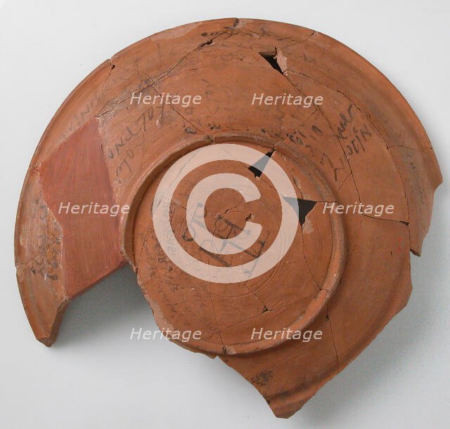 Ostrakon with Biblical Text and Liturgical Rubric, Coptic, 600. Creator: Unknown.