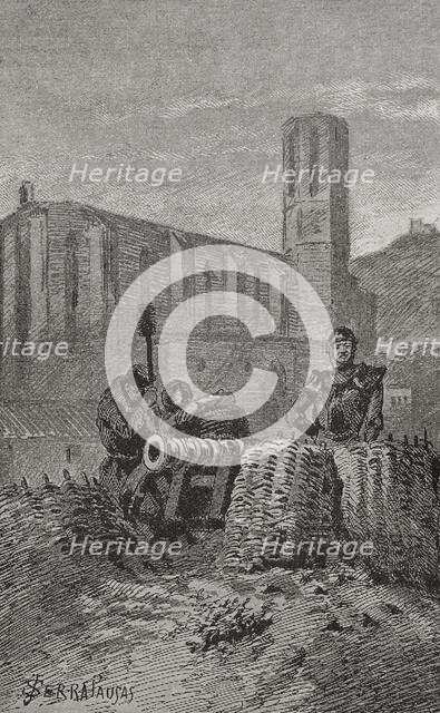 Catalan Civil War: Siege of Barcelona in 1472, (1890).  Creator: Joan Serra y Pausas.