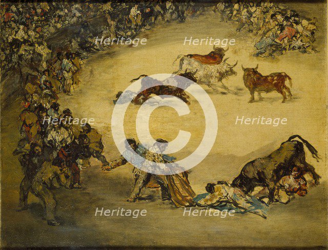 Scene at a Bullfight: Diversion de Espana, c1766-1828. Artist: Francisco Goya.