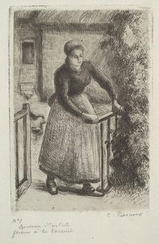Woman at the Gate, 1889. Creator: Camille Pissarro.