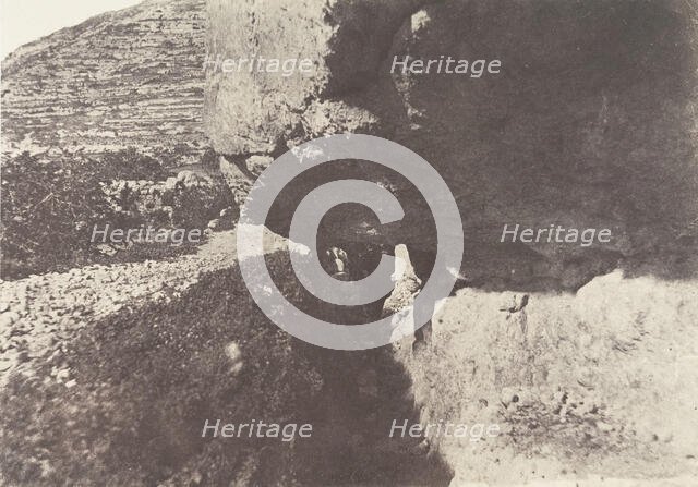 Jérusalem, Piscine de Siloe, Canal taillé dans le roc, 1854. Creator: Auguste Salzmann.