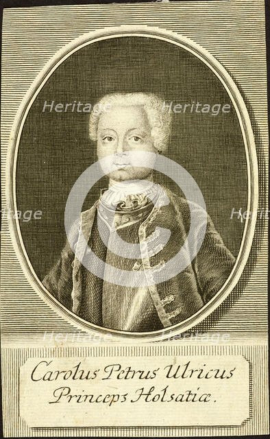 Portrait of the Duke Karl Peter Ulrich of Holstein-Gottorp (1728-1762), 1734. Creator: Fritzsch, Christian Friedrich (ca. 1719-before 1774).