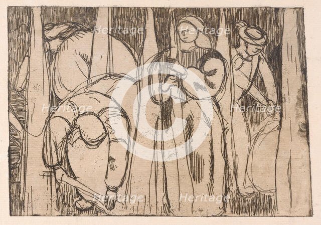 Les Rouisseuses (The Flax Gatherers), 1893. Creator: Armand Seguin.