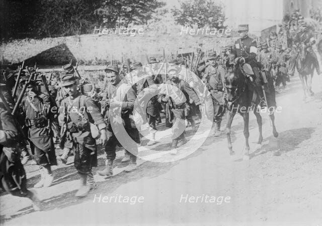 French troops on march, between c1914 and c1915. Creator: Bain News Service.