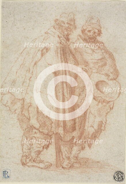 Two Bearded Men in Ragged Cloaks, n.d. Creator: Unknown.
