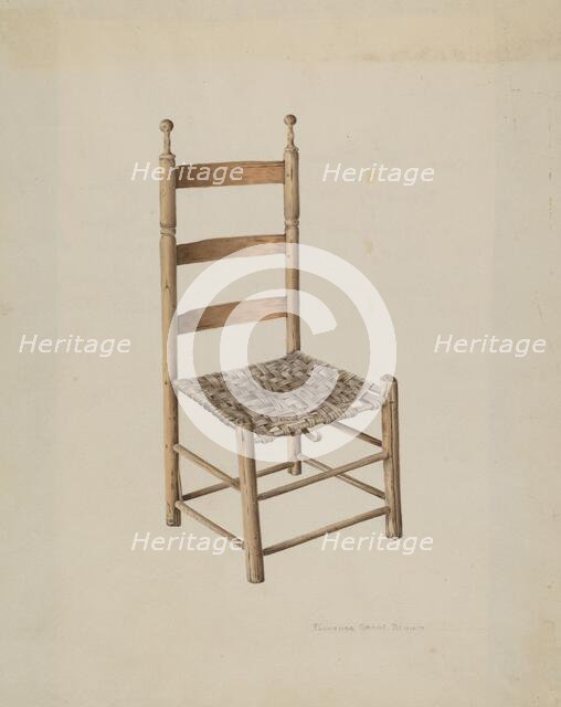 Ladder Back Chair, 1935/1942. Creator: Florence Grant Brown.