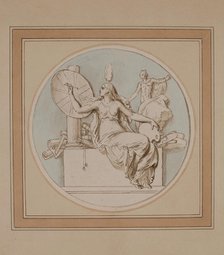 Britannia Protecting the Fine Arts, c1770s. Creator: Benjamin West.