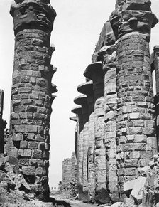 Central alley of the great temple at Karnak, Egypt, 1878. Artist: Unknown