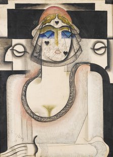 Portrait of a woman wearing a black veil. Creator: Scheiber, Hugo (1873-1950)