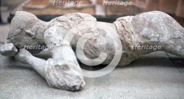 Cast of a young woman who died in the eruption of Vesuvius, 1st century. Artist: Unknown