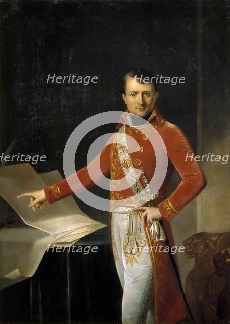 Portrait of Napoleon Bonaparte as First Consul. Artist: Girodet de Roucy Trioson, Anne Louis (1767-1824)