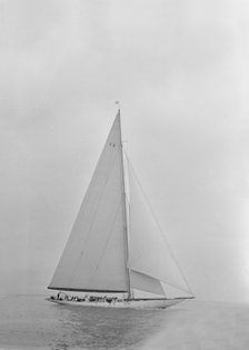 The 23 Metre 'Candida' sailing close-hauled, 1935. Creator: Kirk & Sons of Cowes.