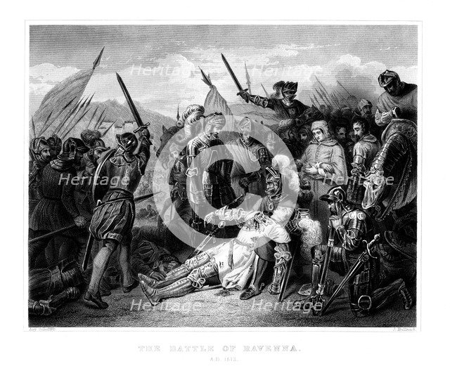 The Battle of Ravenna, 11 April 1512, (1875). Artist: W Hulland