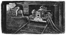 Hydraulic coal cutting machine, named The Iron Man, 1867. Artist: Unknown