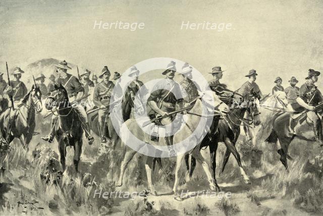 'Australian Bushmen on the March', 1901. Creator: Allan Stewart.