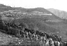 The Italians turn things around; French aid: crossing a pass, on a newly constructed.., 1917. Creator: Unknown.