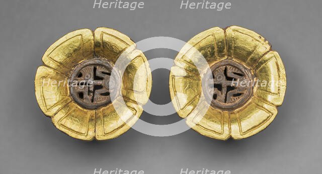 Flower-Shaped Ear Ornaments, 1400/1500. Creator: Unknown.