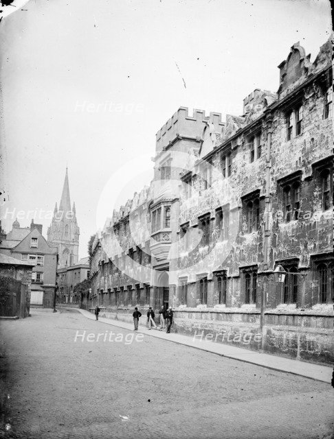 Gateway to Oriel College, Oxford University, Oxfordshire, c1860-c1922. Artist: Henry Taunt