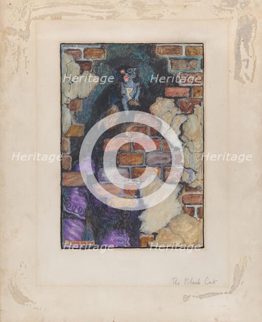 The Black Cat, for Edgar Allan Poe's “Selected Tales of Mystery,” 1909, 1909. Creator: Byam Shaw.