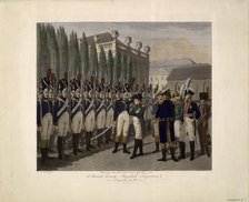 Parade of the French Guards at the Lustgarten in Berlin on 1806, 1806. Artist: Jügel, Johann Friedrich (1772-1833)