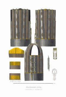 Mail and plate armour. From the Antiquities of the Russian State, 1849-1853. Creator: Solntsev, Fyodor Grigoryevich (1801-1892).