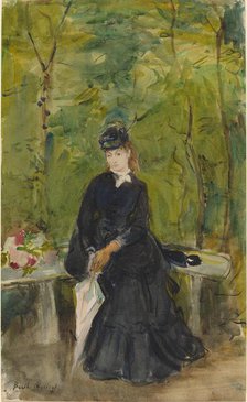 The Artist's Sister Edma Seated in a Park, 1864. Creator: Berthe Morisot.