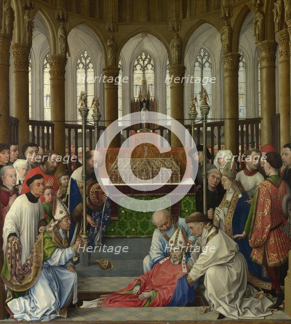 The Exhumation of Saint Hubert, 1430s. Artist: Weyden, Rogier, van der (ca. 1399-1464)