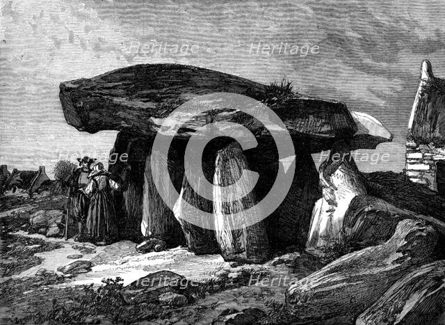Druidic remains of Brittany: the Great Dolmen of Corconne, 1871. Creator: Unknown.