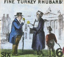 'Fine Turkey Rhubarb!', Cries of London, c1840. Artist: TH Jones