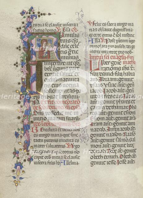 Missale: Fol. 311v: Saint Anne holding the newborn Virgin, 1469. Creator: Bartolommeo Caporali (Italian, c. 1420-1503).