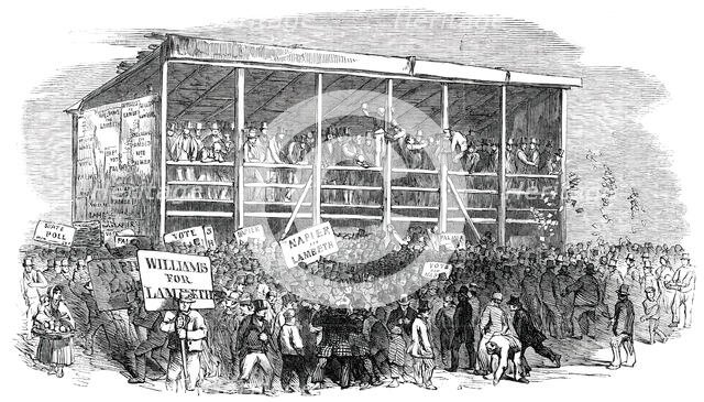 The Lambeth Election - the Hustings on Kennington Common, 1850. Creator: Unknown.