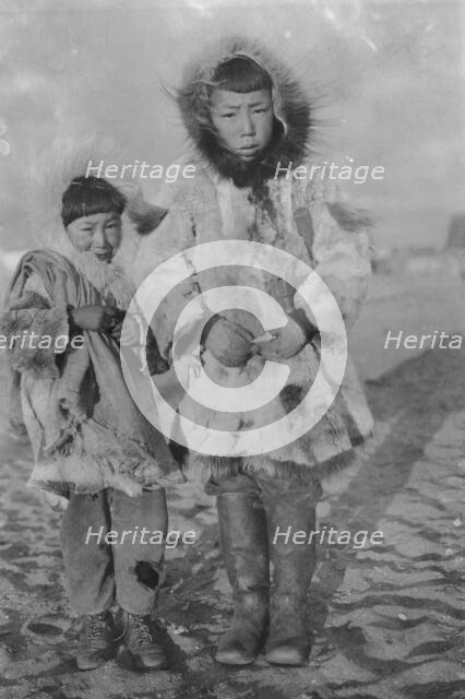 Two Eskimo boys on a windy day, between c1900 and 1916. Creator: Unknown.
