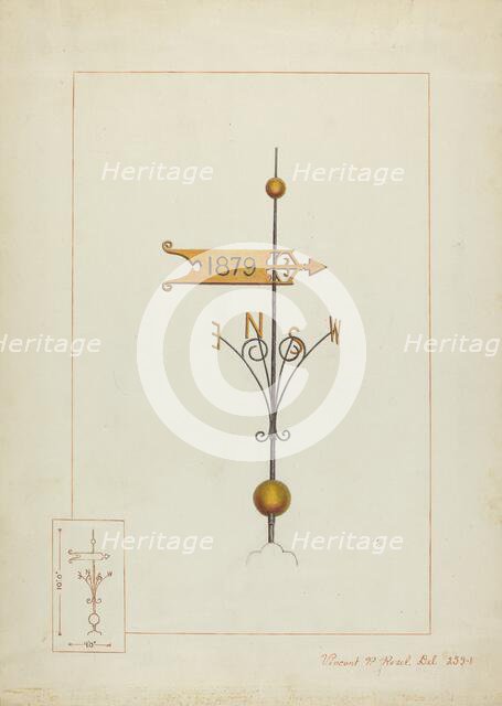 Weather Vane, c. 1937. Creator: Vincent P Rosel.