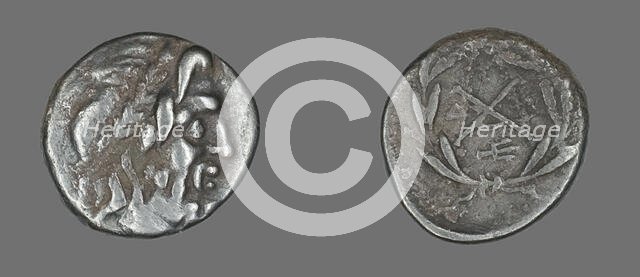 Hemidrachm (Coin) Depicting the God Zeus Amarios, 222-146 BCE. Creator: Unknown.