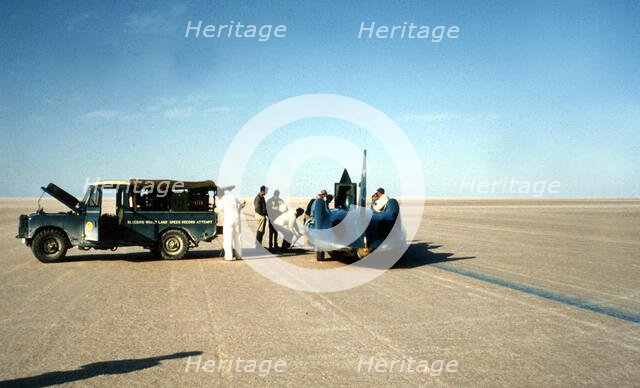Bluebird CN7 World Land Speed Record attempt, Lake Eyre, Australia, 1964. Creator: Unknown.