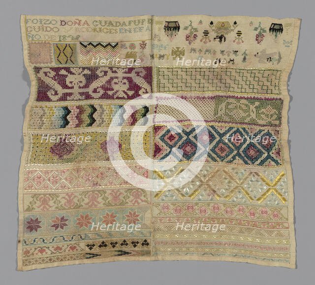 Sampler, Spain, 19th century. Creator: Unknown.