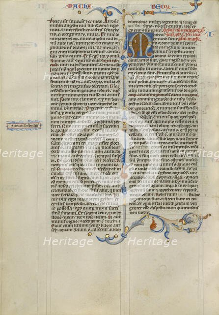 Decorated Initial M; Abbey Bible, about 1250-1262. Creator: Unknown.