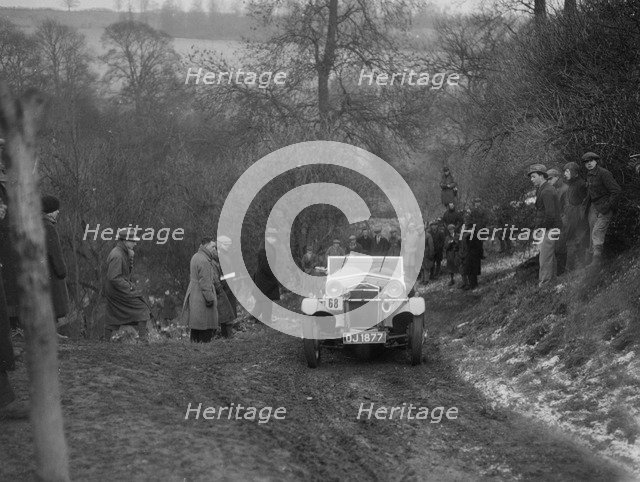 Frazer-Nash Boulogne II of RS Langford competing in the Sunbac Colmore Trial, Gloucestershire, 1933. Artist: Bill Brunell.